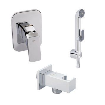 Комплект для душу Qtap Namesti Chrome: Змішувач для душу QTNAM6025102NC + Гігієнічний набір QTSETCRMA021 + Підключення QTCRMBH130 SD00053673 фото