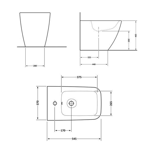 Біде підлогове Qtap Crow 545х360х410 White QT05443370W SD00042522 фото