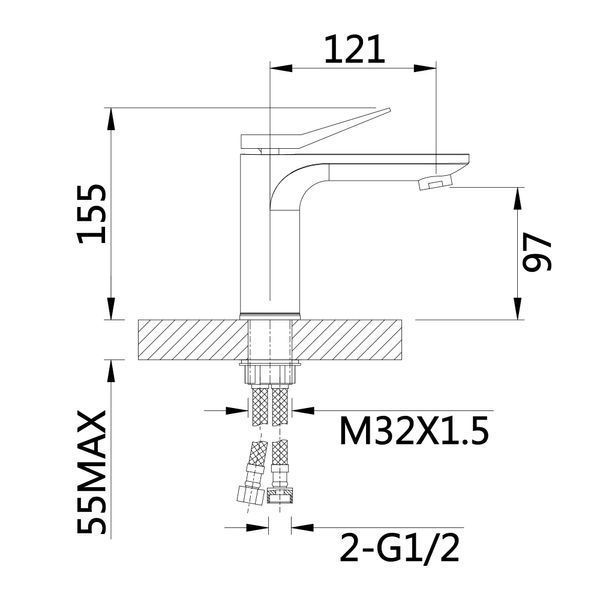 Змішувач для раковини Qtap Presto QTPRE270GRP45581 Graphite SD00051705 фото