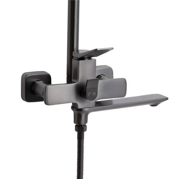 Душова система універсальна Qtap Presto на три споживачі (з виливом) QTPRE111GRP45585 Graphite SD00051709 фото
