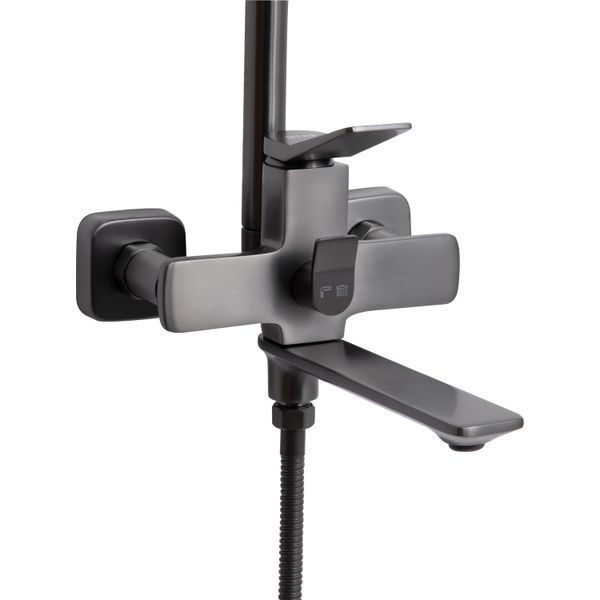 Душова система універсальна Qtap Presto на три споживачі (з виливом) QTPRE111GRP45585 Graphite SD00051709 фото