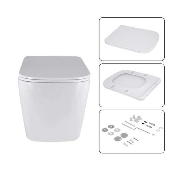 Готове рішення Qtap для ванної кімнати: підвісний унітаз Tern Ultra Quiet 525x345x360 + комплект інсталяції Nest 4 в 1 (кругла клавіша Chrome) SD00053632 фото
