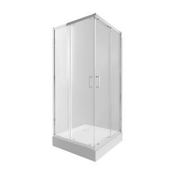 Набір Qtap душова кабіна Taurus CRM1011SC6 Clear 100х100 см + піддон Tern 301112 SD00045637 фото