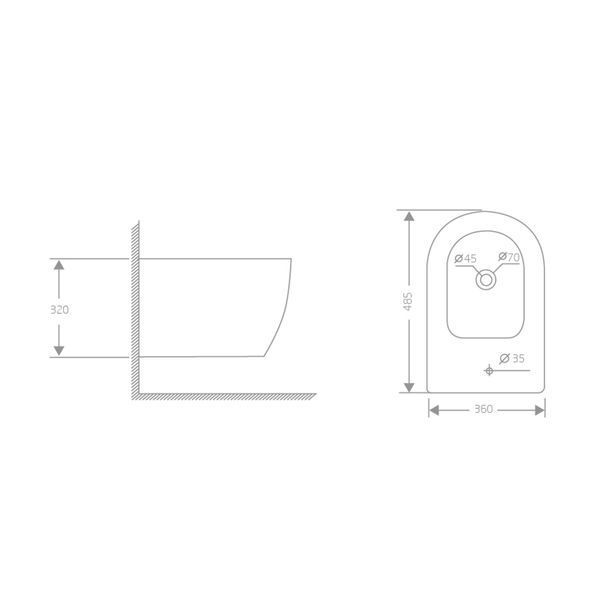 Біде підвісне Qtap Jay 485х360х320 мм White SD00054233 фото