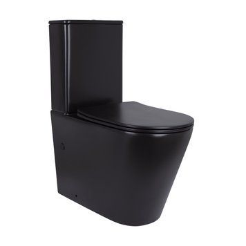 Унітаз підлоговий Qtap Scorpio Ultra Quiet безобідковий з сидінням Soft-close MATT BLACK QT14226088AMB SD00052562 фото