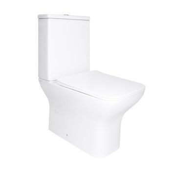 Унітаз підлоговий Qtap Aries Rimless безобідковий з сидінням Soft-close WHITE QT03228302W SD00052628 фото