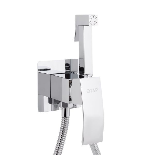 Набор для гігієнічного душу Qtap Swan Cascada прямокутний QTSWA262CRM45567 Chrome SD00051691 фото