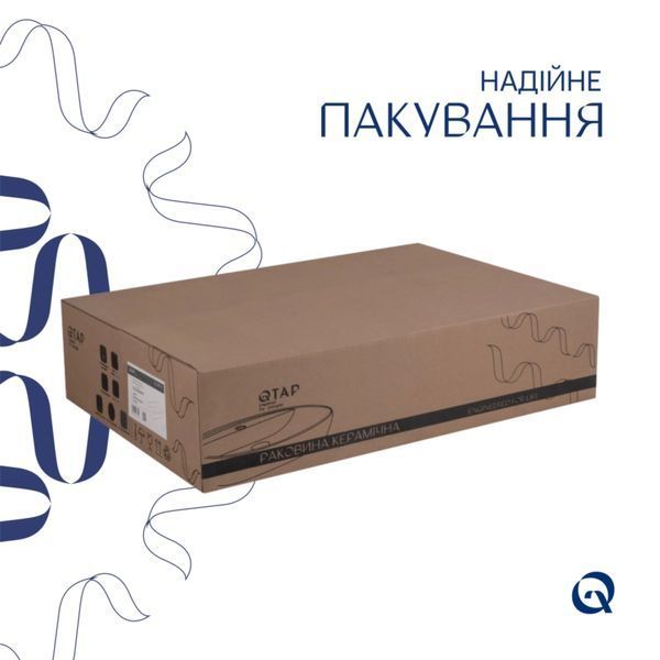 Комплект Qtap Scorpio: Раковина накладна 550x390x120 мм, White, прямокутна + Донний клапан Pop-up PU02 SD00054587 фото