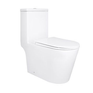 Унітаз-моноблок підлоговий Qtap Kolibri Ultra Quiet безобідковий з сидінням Soft-close WHITE QT10226380W SD00052624 фото