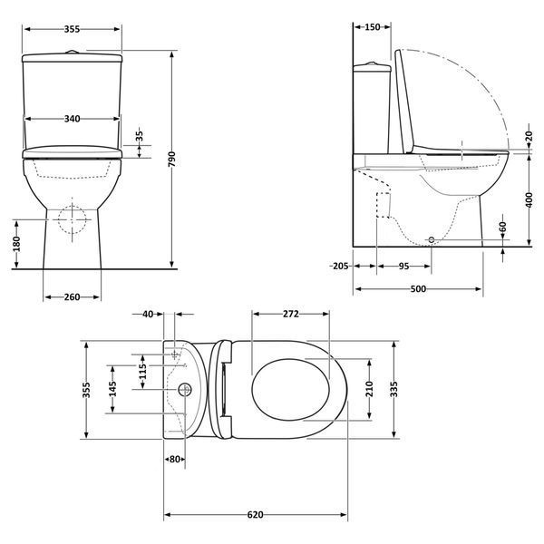 Унітаз підлоговий Qtap Arvin Ultra Quiet 630&times;350&times;795 мм з сидінням Soft-close, White QTARV27W49259 SD00055383 фото