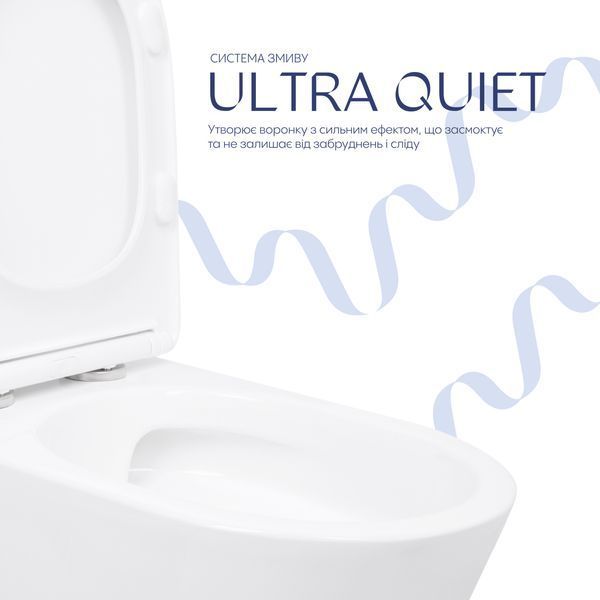 Унітаз підлоговий Qtap Arvin Ultra Quiet 630&times;350&times;795 мм з сидінням Soft-close, White QTARV27W49259 SD00055383 фото