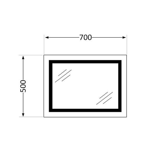 Дзеркало Qtap Mideya (DC-F614) 700х500 з LED-підсвічуванням Touch, з антизапотіванням, димером QT2078NCF07050W SD00054143 фото