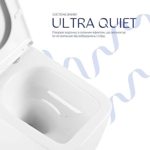 Готове рішення Qtap для ванної кімнати: підвісний унітаз Gemini Ultra Quiet 520&times;360&times;350 + комплект інсталяції Nest 4 в 1 (кругла клавіша Satin) SD00052282 фото